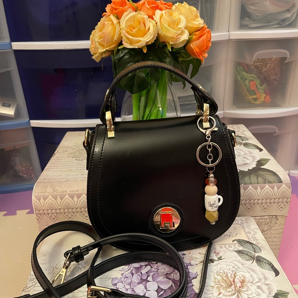 Black Crossbody Bag with Detachable Strap